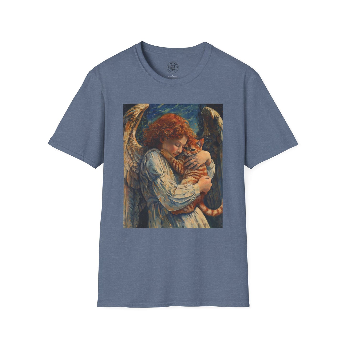 Painting Angel and Cat - Unisex Cat Graphic Tees | Graphic T Shirts