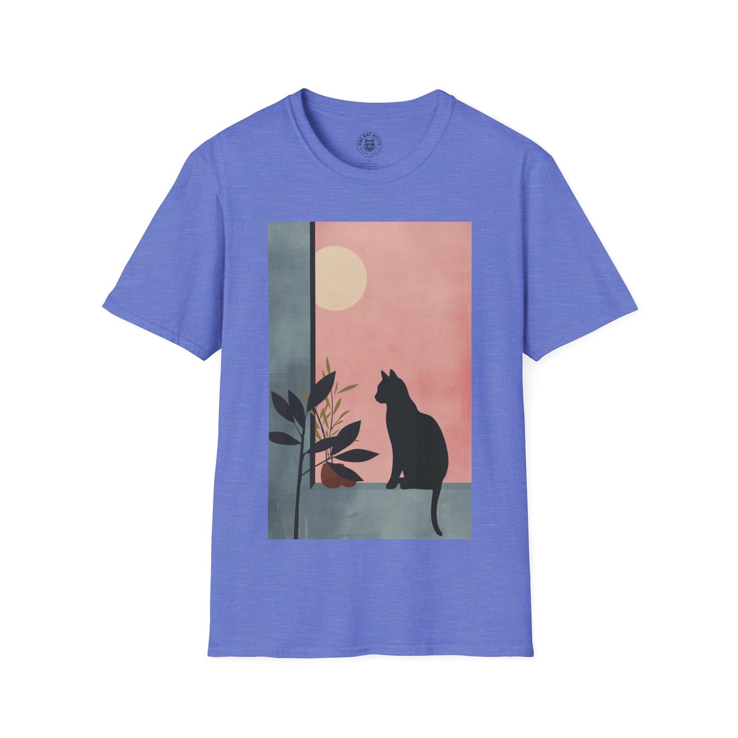 Painting Minimal Pastel Black Cat - Unisex Cat Graphic Tees | Graphic T Shirts