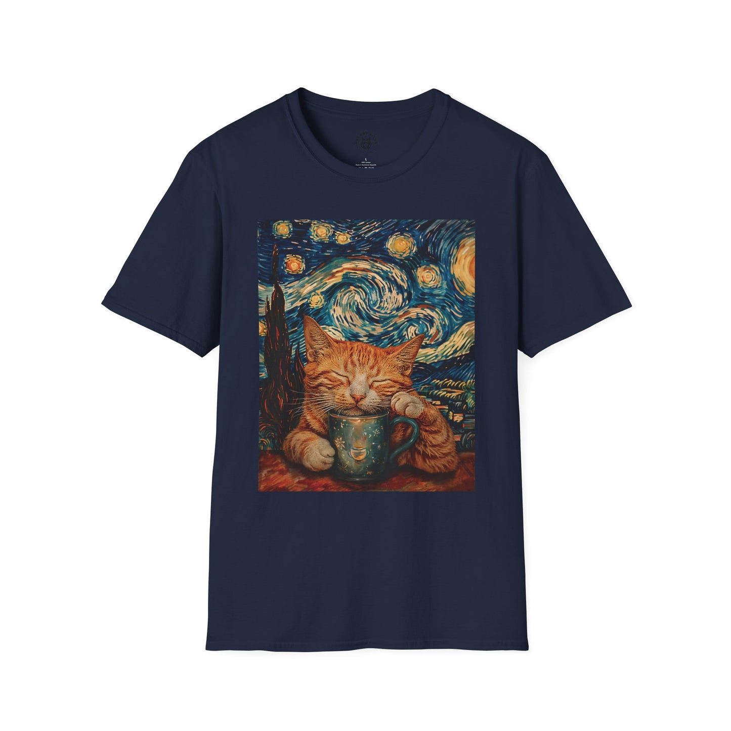 Painting The Starry Night Cat - Unisex Cat Graphic Tees | Graphic T Shirts