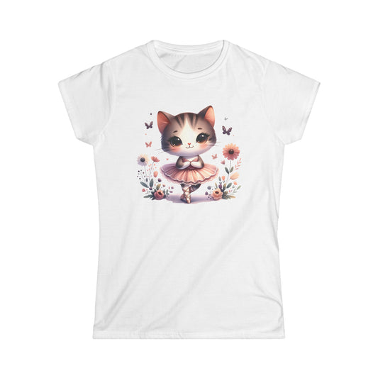 Ballerina Cute Cat - Women's Cat Graphic Tees | Graphic T Shirts