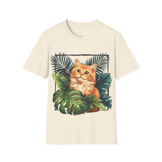 Monsteras And  Cat - Unisex Cat Graphic Tees | Graphic T Shirts