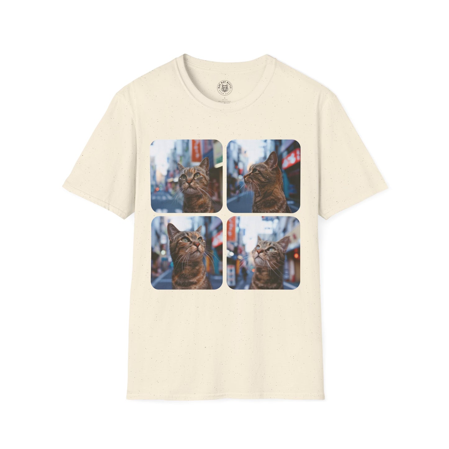 Polaroid Portrait Cat At Tokyo - Unisex Cat Graphic Tees | Graphic T Shirts