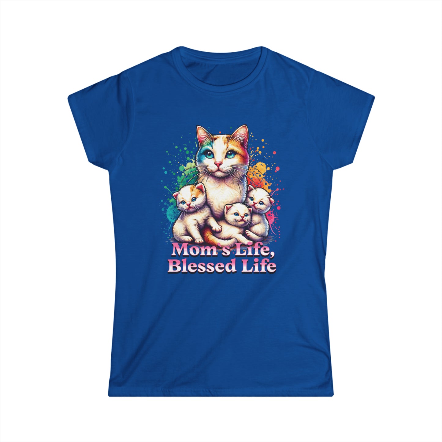 Mom´s Life Blessed Life - Women's Cat Graphic Tees | Graphic T Shirts