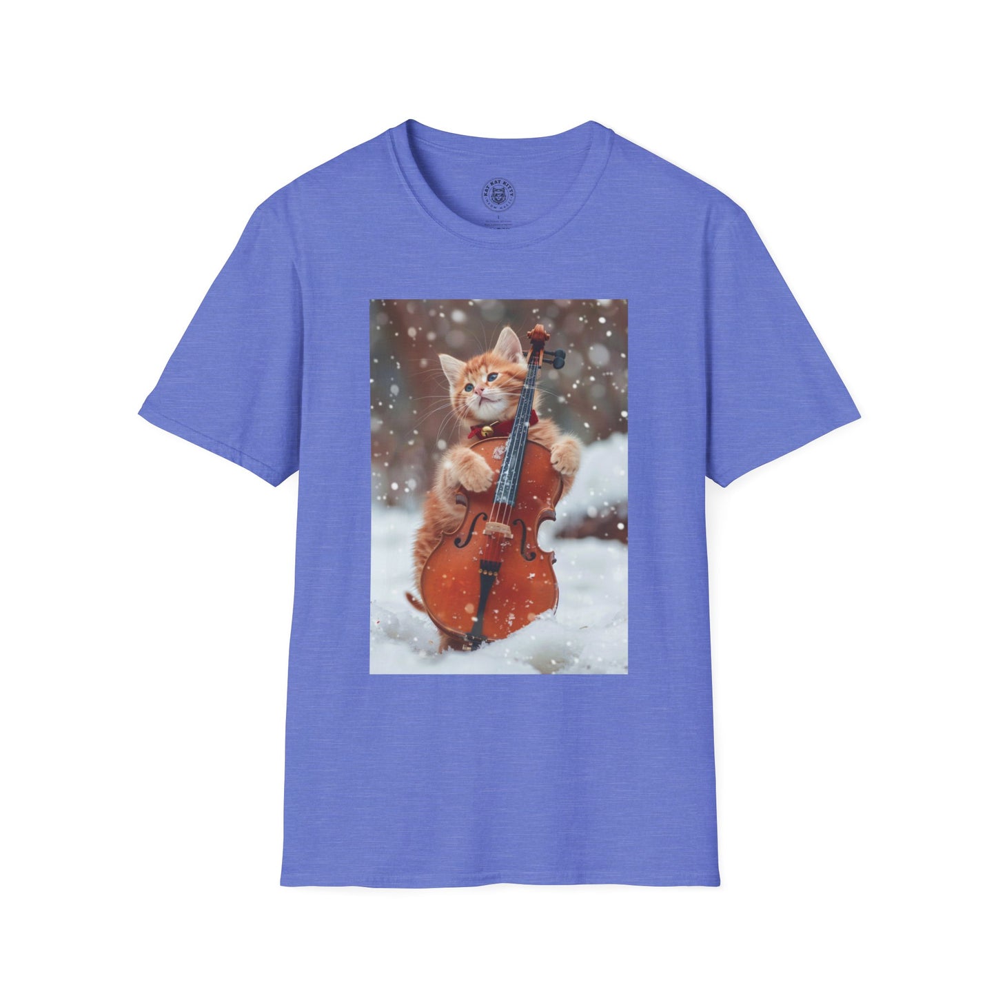 Picture Of A Cat And A Violin - Unisex Cat Graphic Tees | Graphic T Shirts