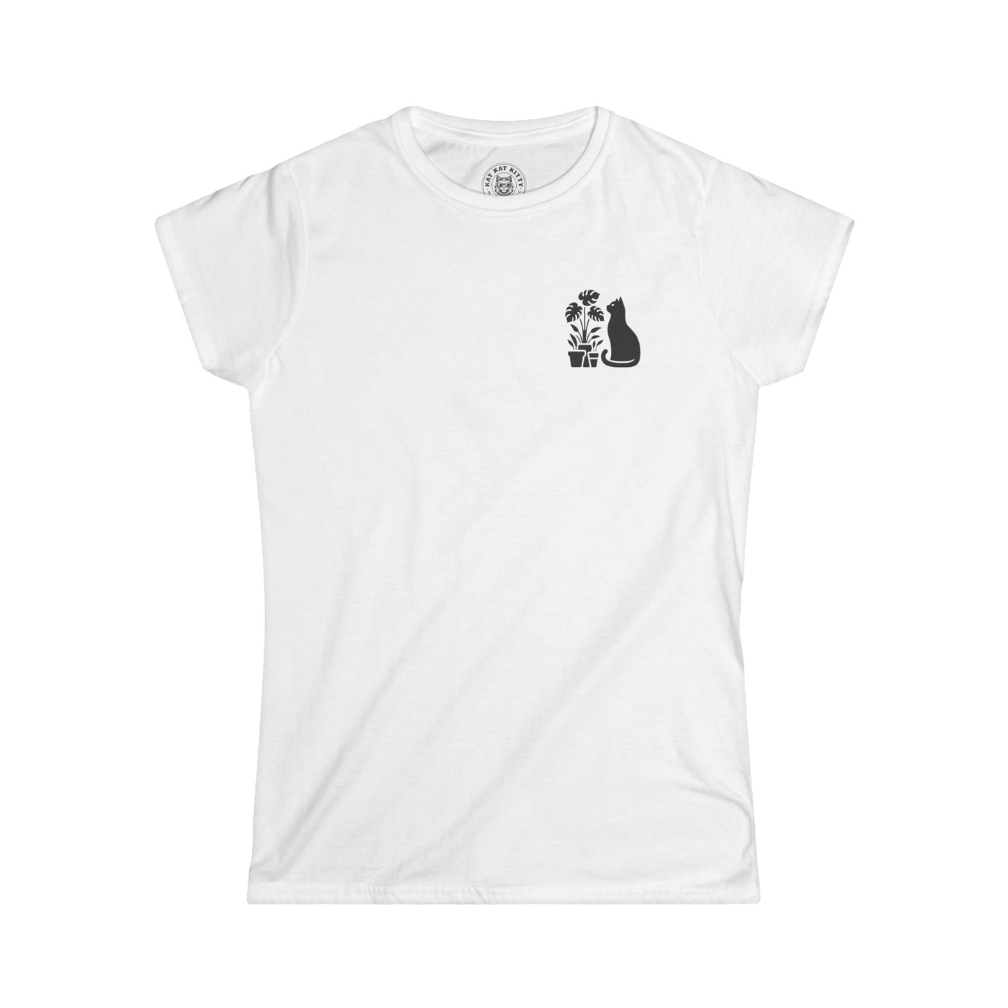 Cat And Flower Pots - Women's Cat Graphic Tees | Graphic T Shirts