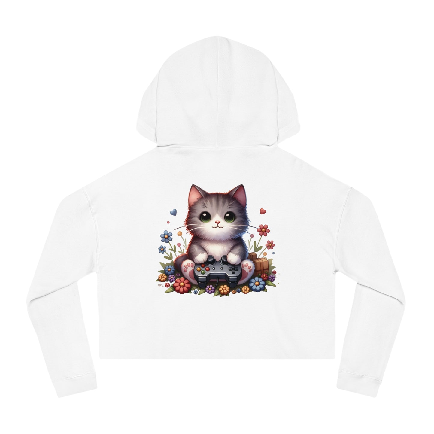 Gamer Cat - Women’s Cropped Hooded Sweatshirt