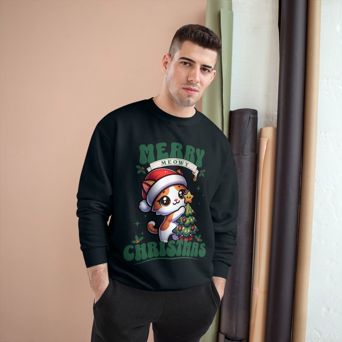 Merry Meowy Christmas - Champion® Cat Sweatshirt