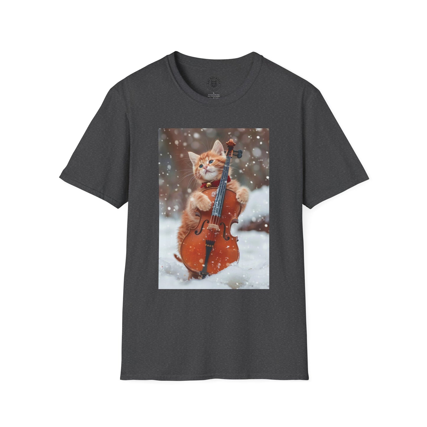 Picture Of A Cat And A Violin - Unisex Cat Graphic Tees | Graphic T Shirts