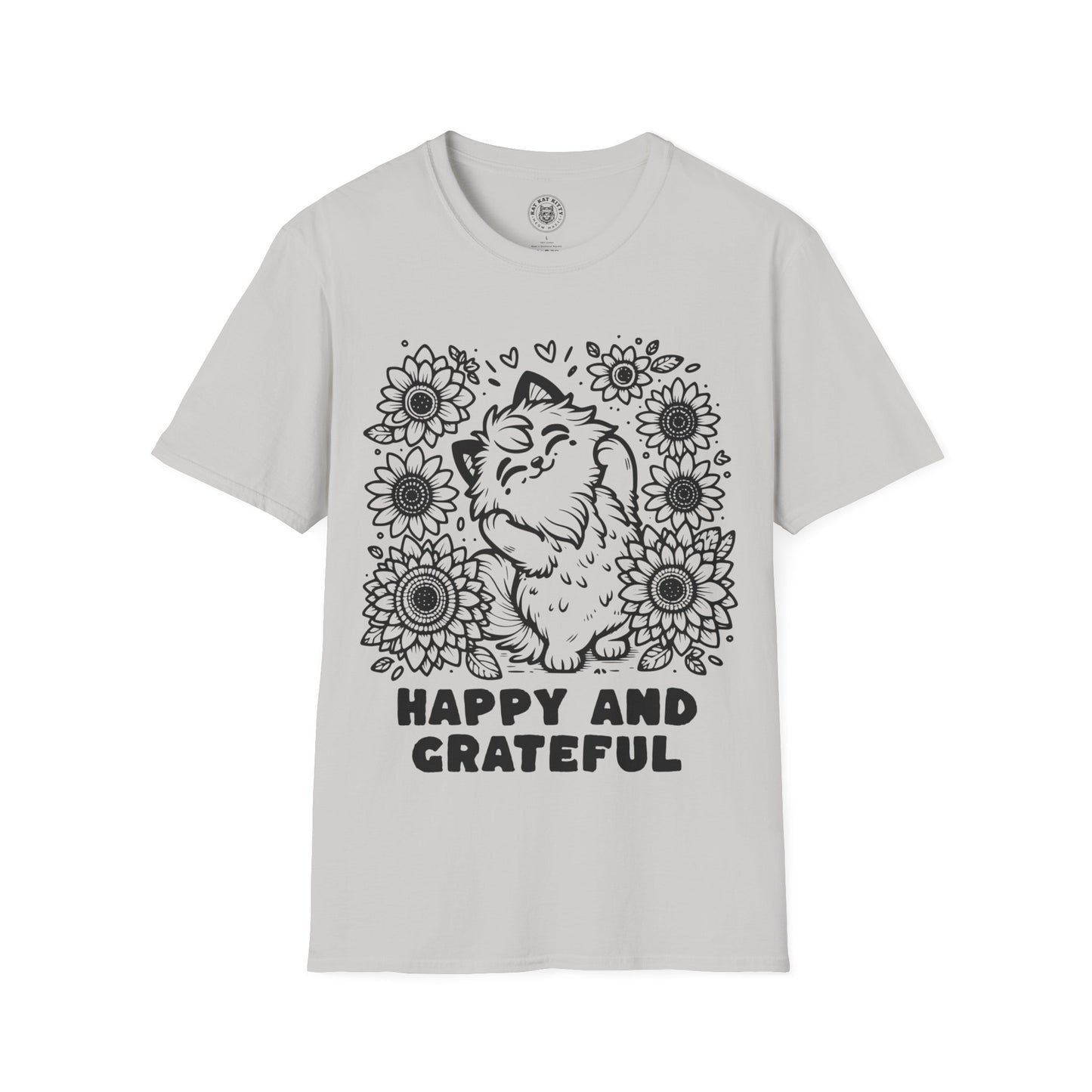 Happy And Grateful - Unisex Cat Graphic Tees | Graphic T Shirts