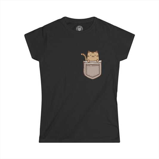 Cat In Pocket 2 - Women's Cat Graphic Tees | Graphic T Shirts