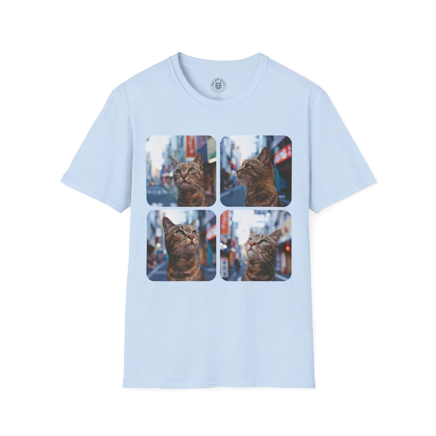 Polaroid Portrait Cat At Tokyo - Unisex Cat Graphic Tees | Graphic T Shirts