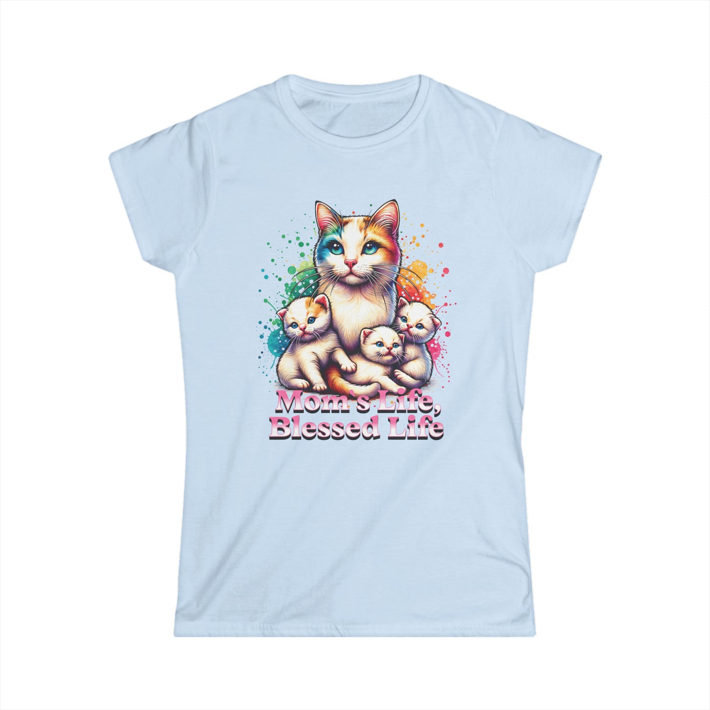 Mom´s Life Blessed Life - Women's Cat Graphic Tees | Graphic T Shirts