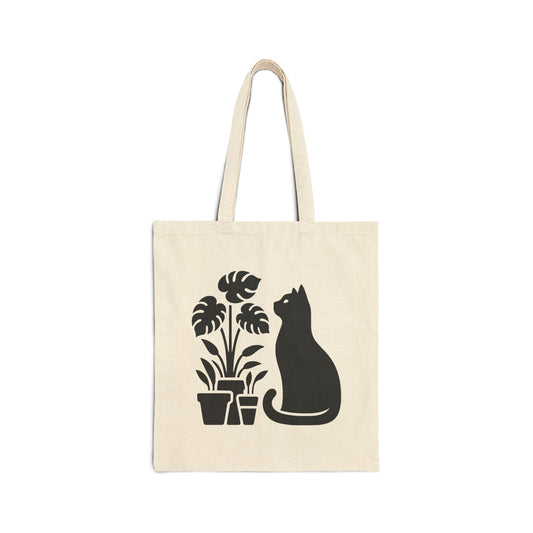 Cat And Flower Pots - Cat Tote Bag