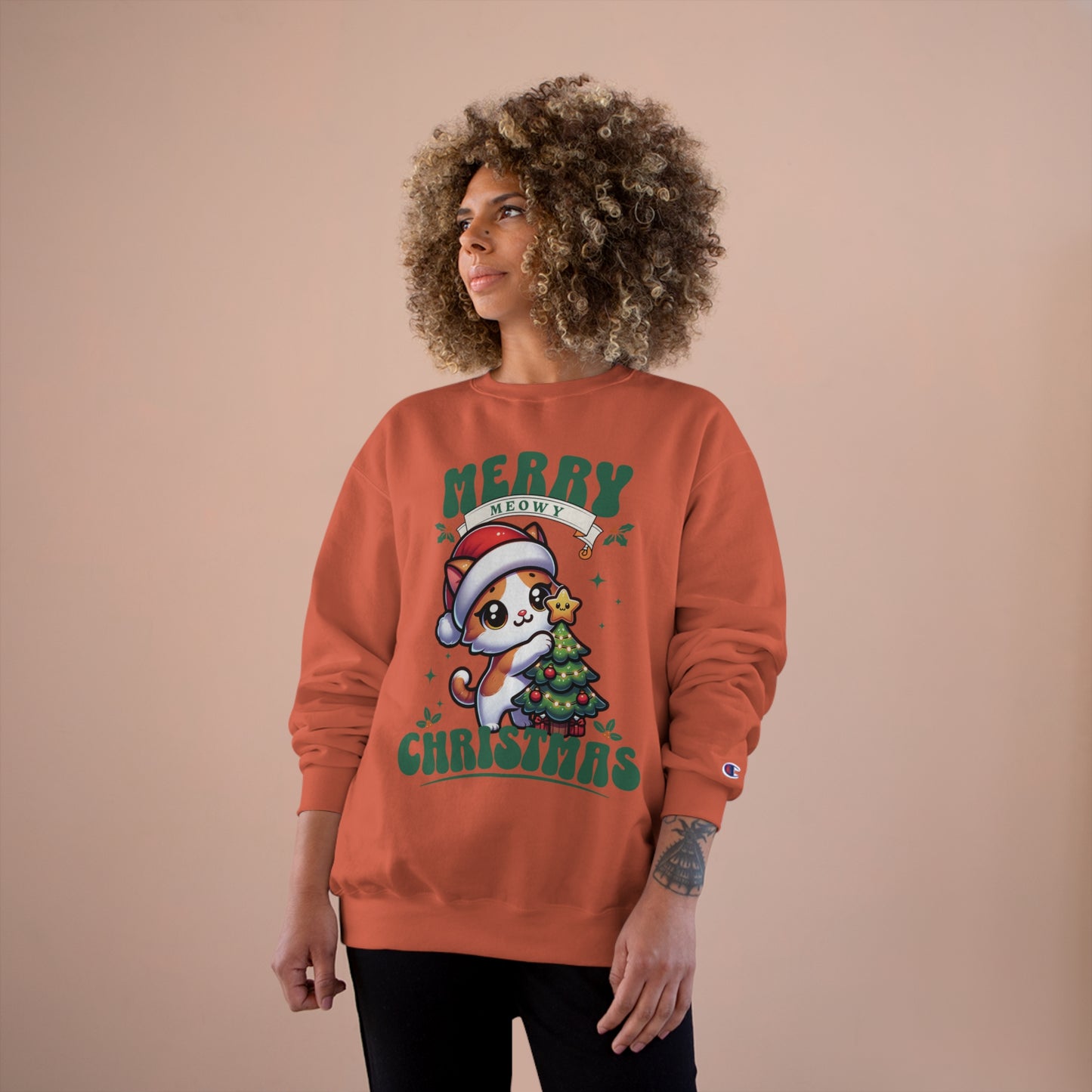 Merry Meowy Christmas - Champion® Cat Sweatshirt