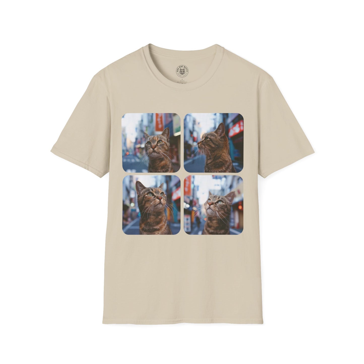 Polaroid Portrait Cat At Tokyo - Unisex Cat Graphic Tees | Graphic T Shirts