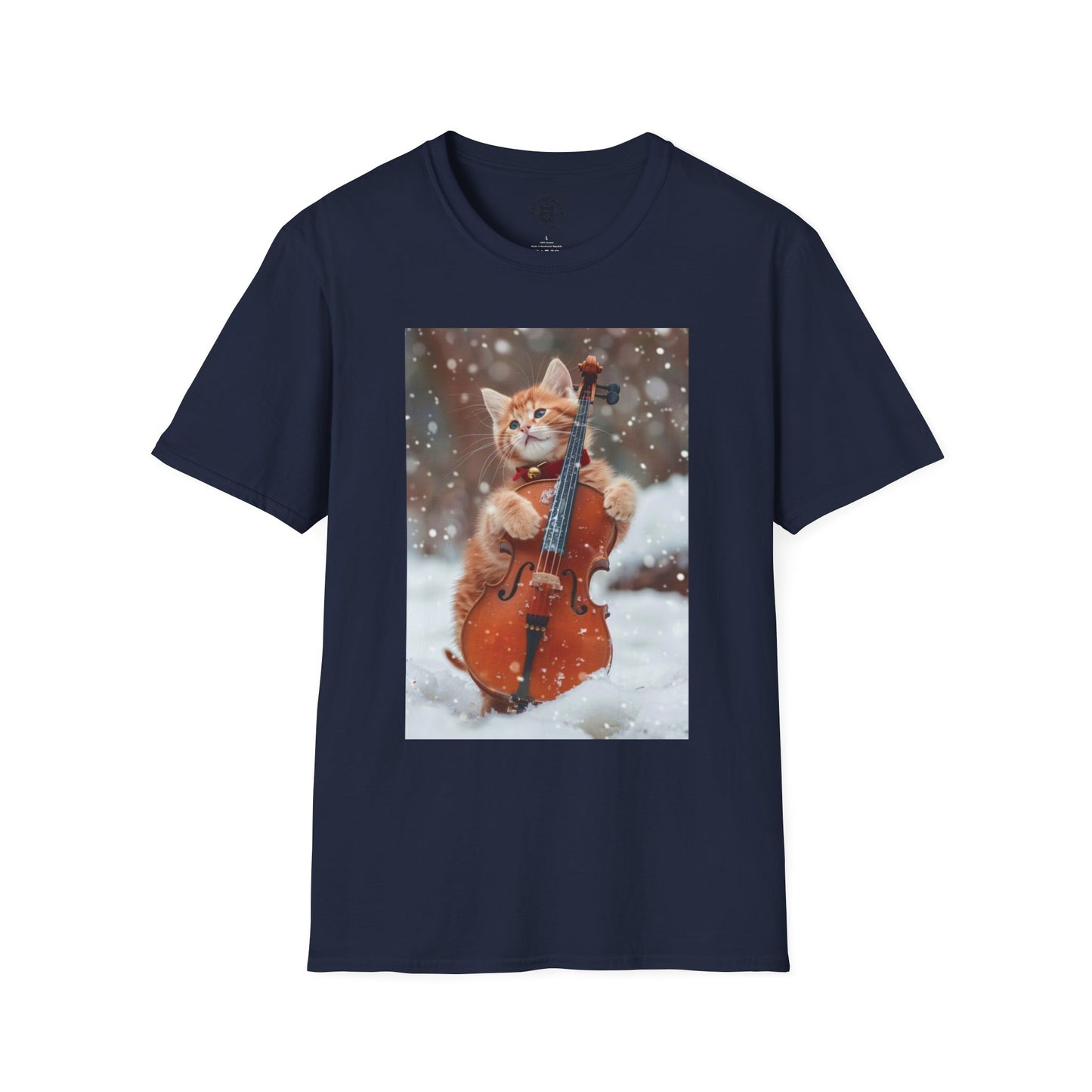 Picture Of A Cat And A Violin - Unisex Cat Graphic Tees | Graphic T Shirts