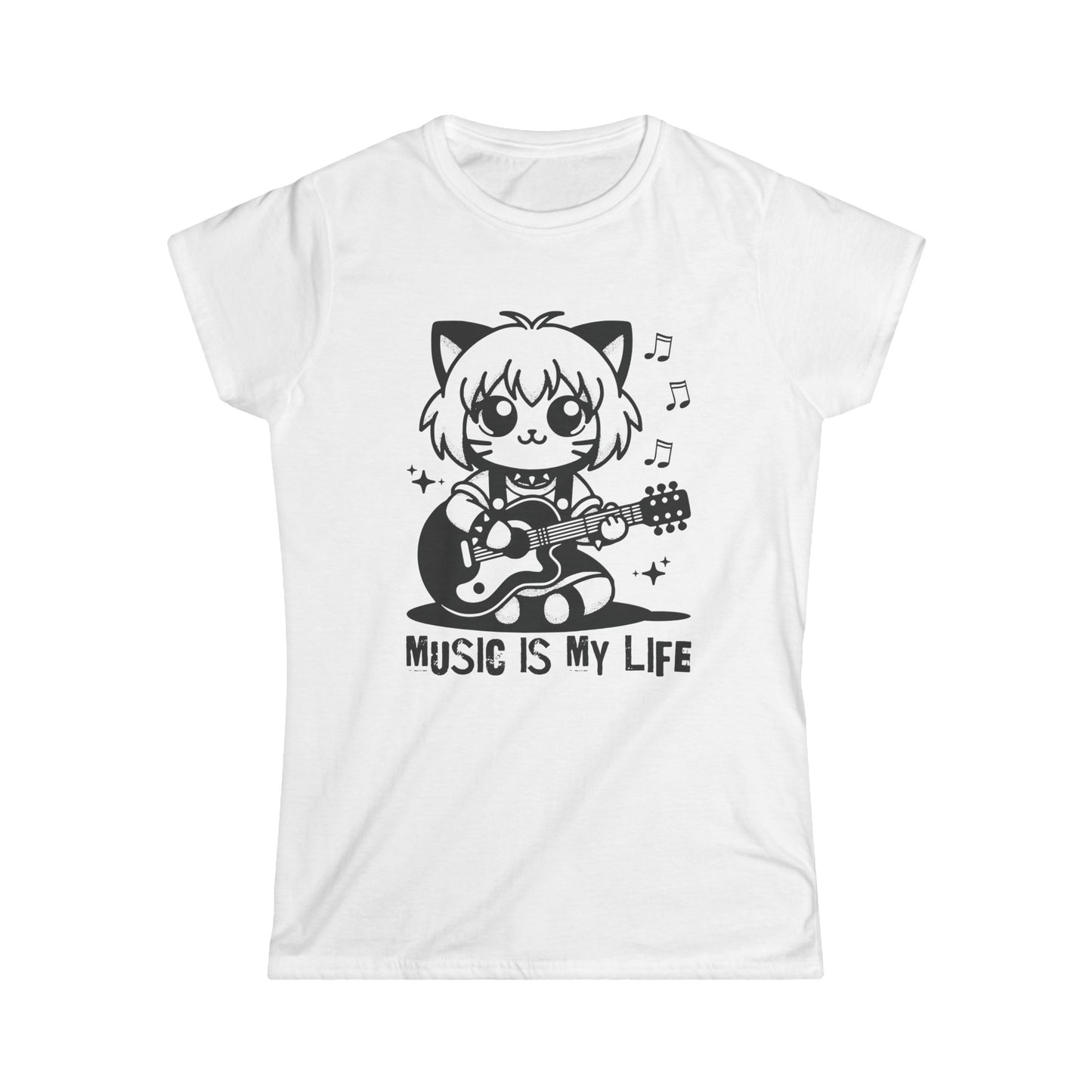 Music Is My Life - Women's Cat Graphic Tees | Graphic T Shirts