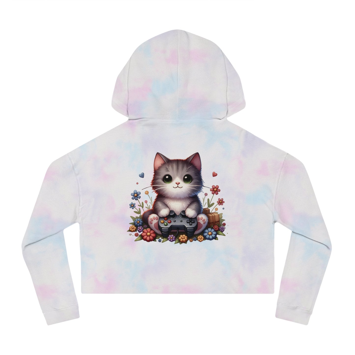 Gamer Cat - Women’s Cropped Hooded Sweatshirt