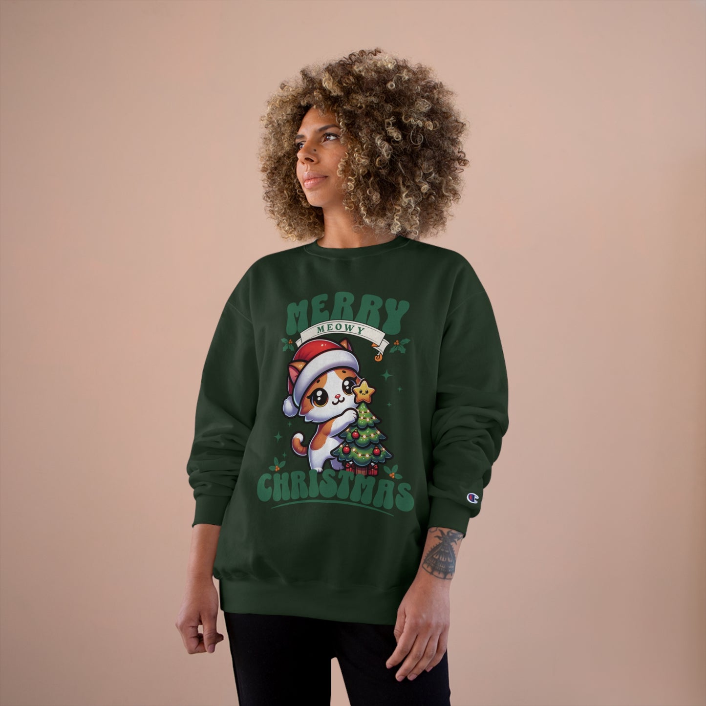 Merry Meowy Christmas - Champion® Cat Sweatshirt