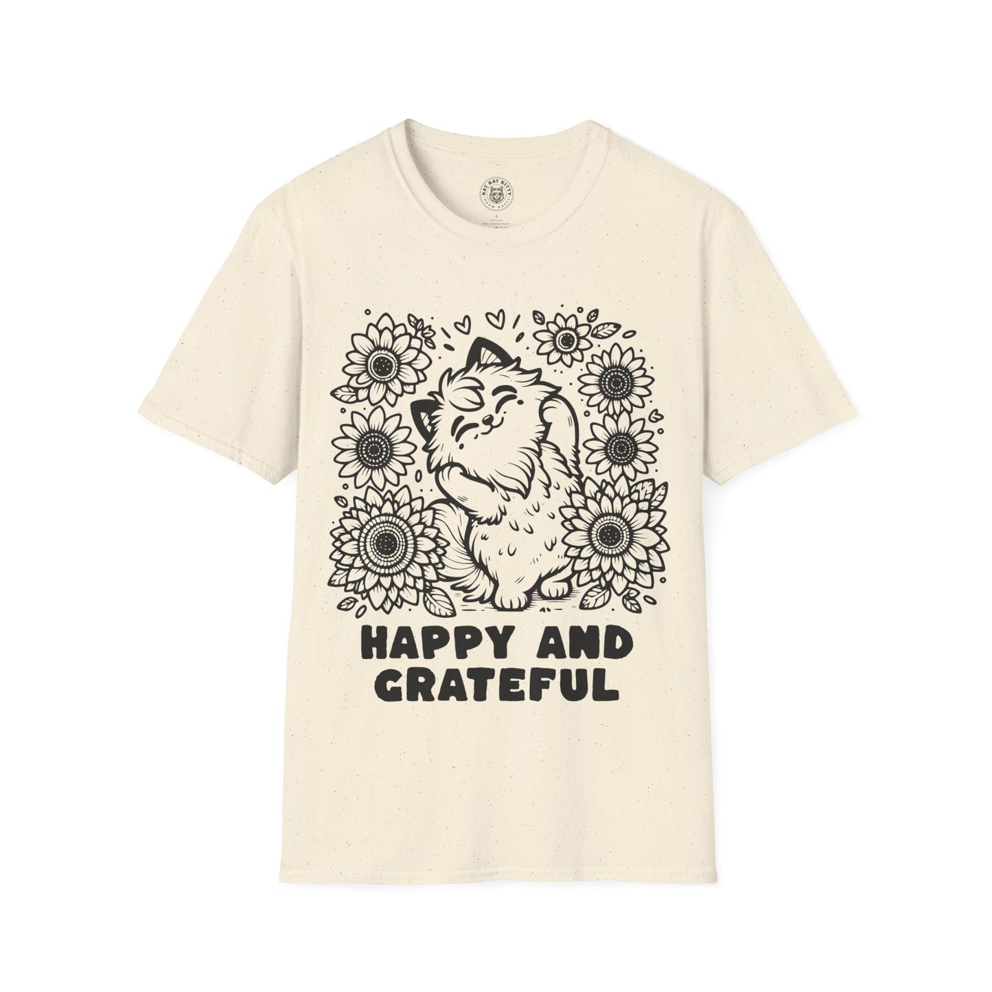 Happy And Grateful - Unisex Cat Graphic Tees | Graphic T Shirts