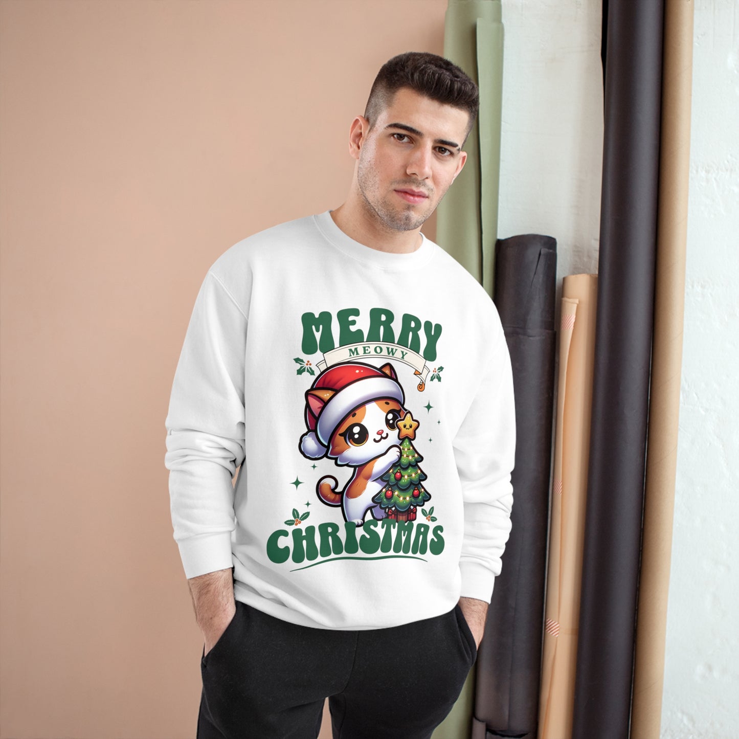 Merry Meowy Christmas - Champion® Cat Sweatshirt