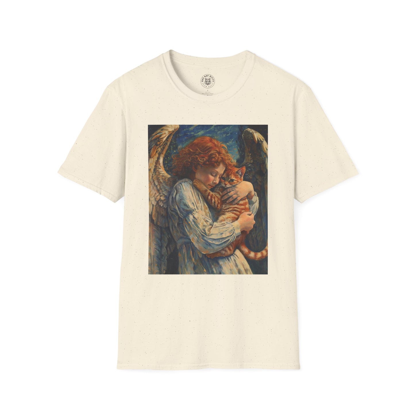 Painting Angel and Cat - Unisex Cat Graphic Tees | Graphic T Shirts