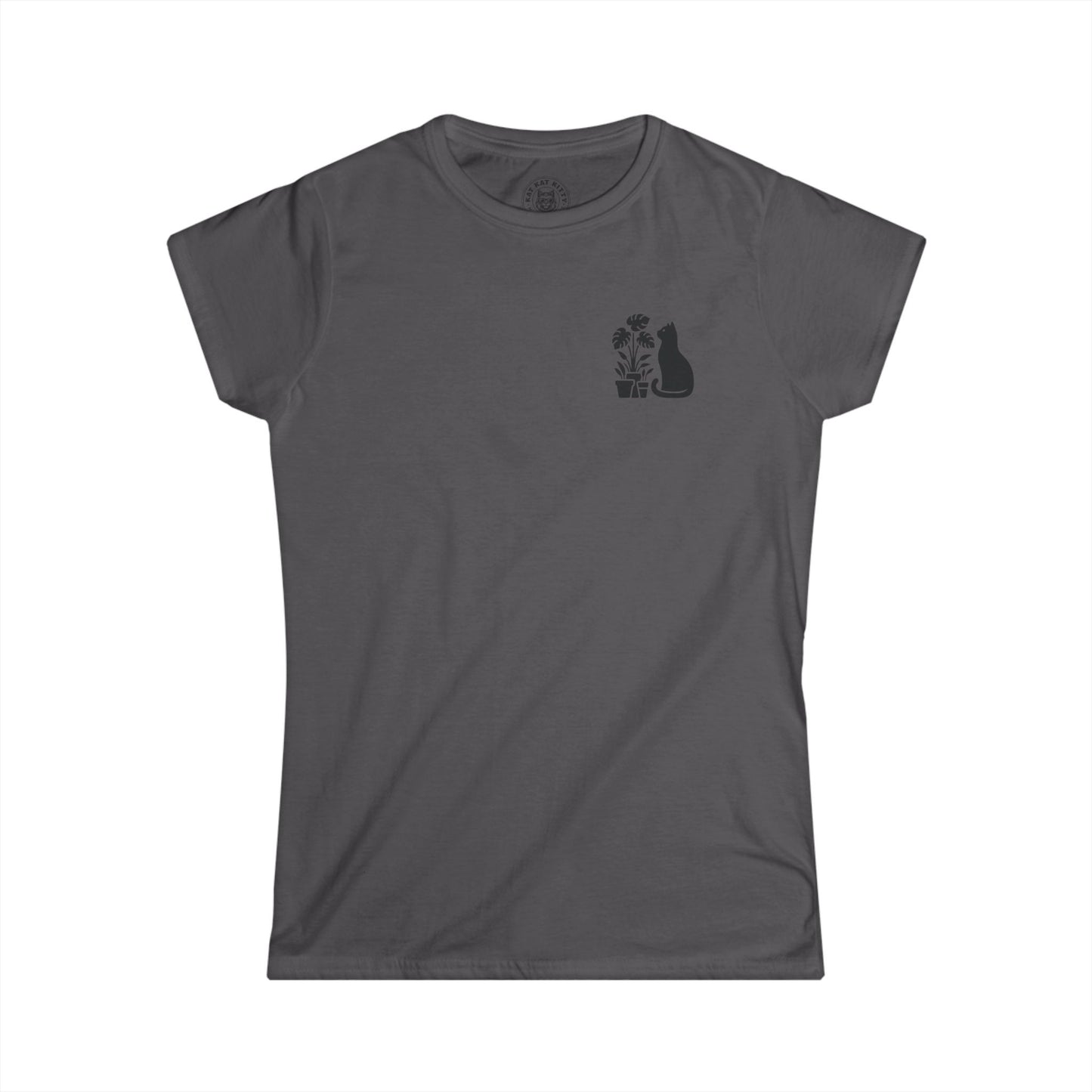 Cat And Flower Pots - Women's Cat Graphic Tees | Graphic T Shirts