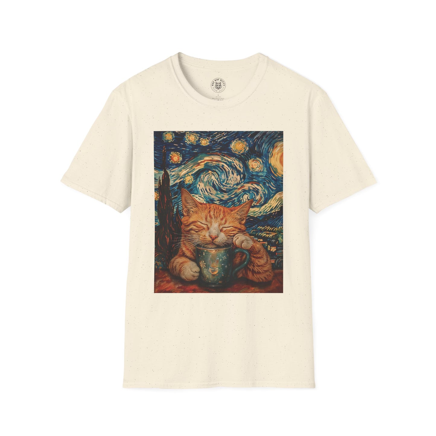 Painting The Starry Night Cat - Unisex Cat Graphic Tees | Graphic T Shirts