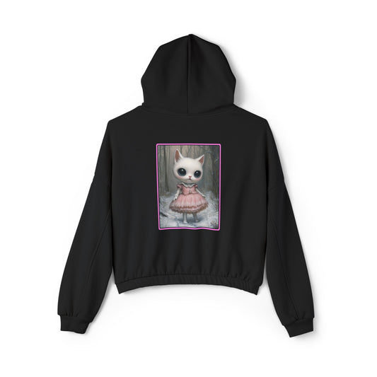 Kitsch Princess - Women's Cinched Bottom Cat Hoodie