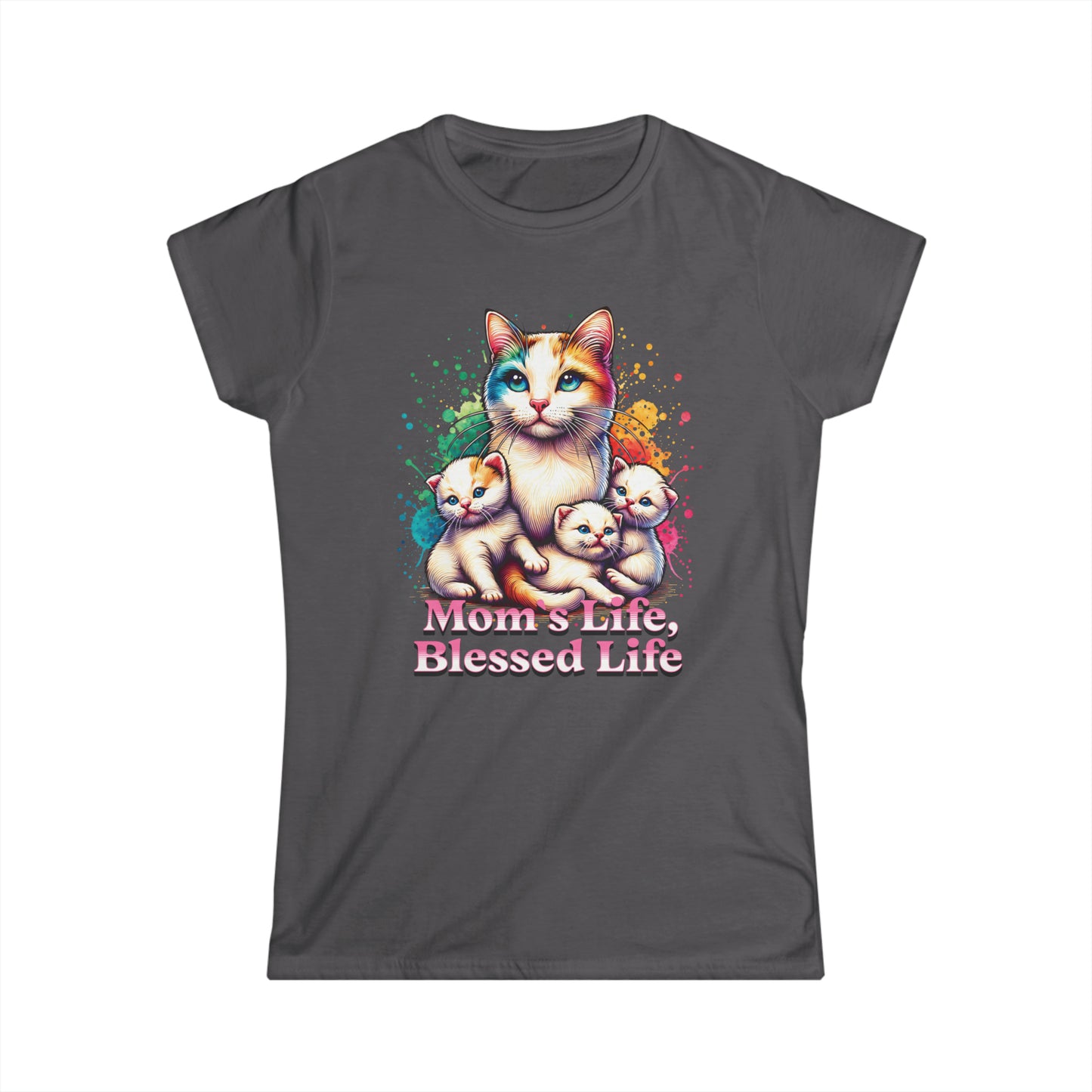 Mom´s Life Blessed Life - Women's Cat Graphic Tees | Graphic T Shirts