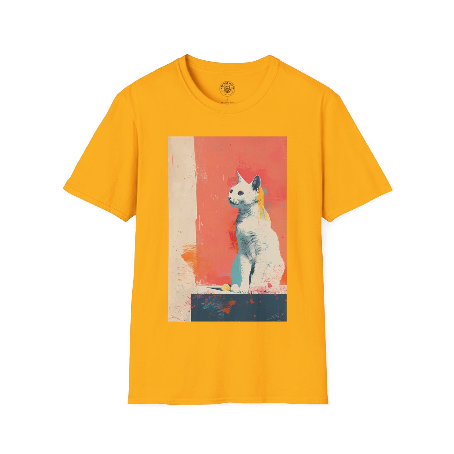 Painting Minimal Pastel Cat - Unisex Cat Graphic Tees | Graphic T Shirts