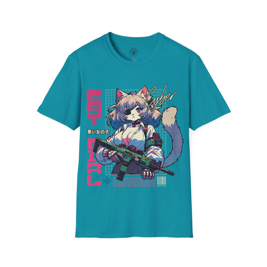 Cyber Cat Girl - Unisex Cat Graphic Tees | Graphic T Shirts