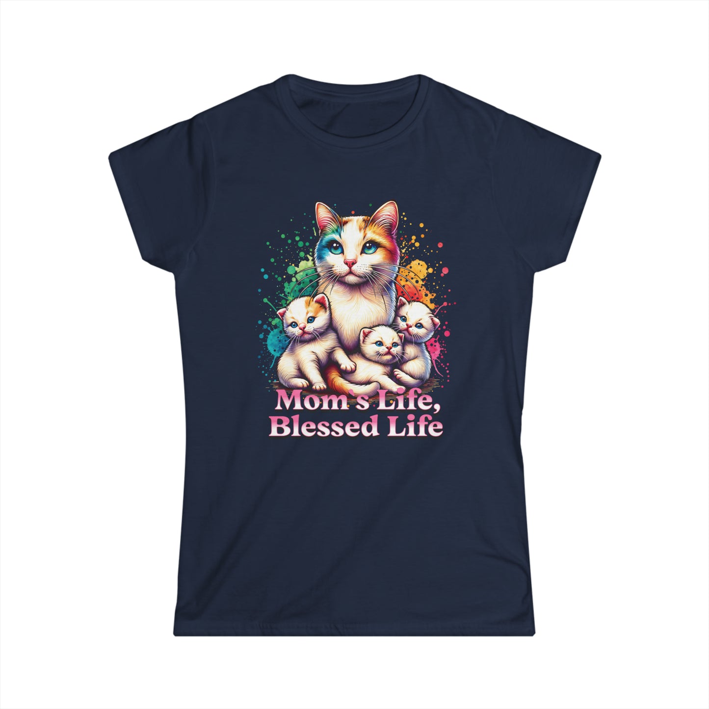 Mom´s Life Blessed Life - Women's Cat Graphic Tees | Graphic T Shirts