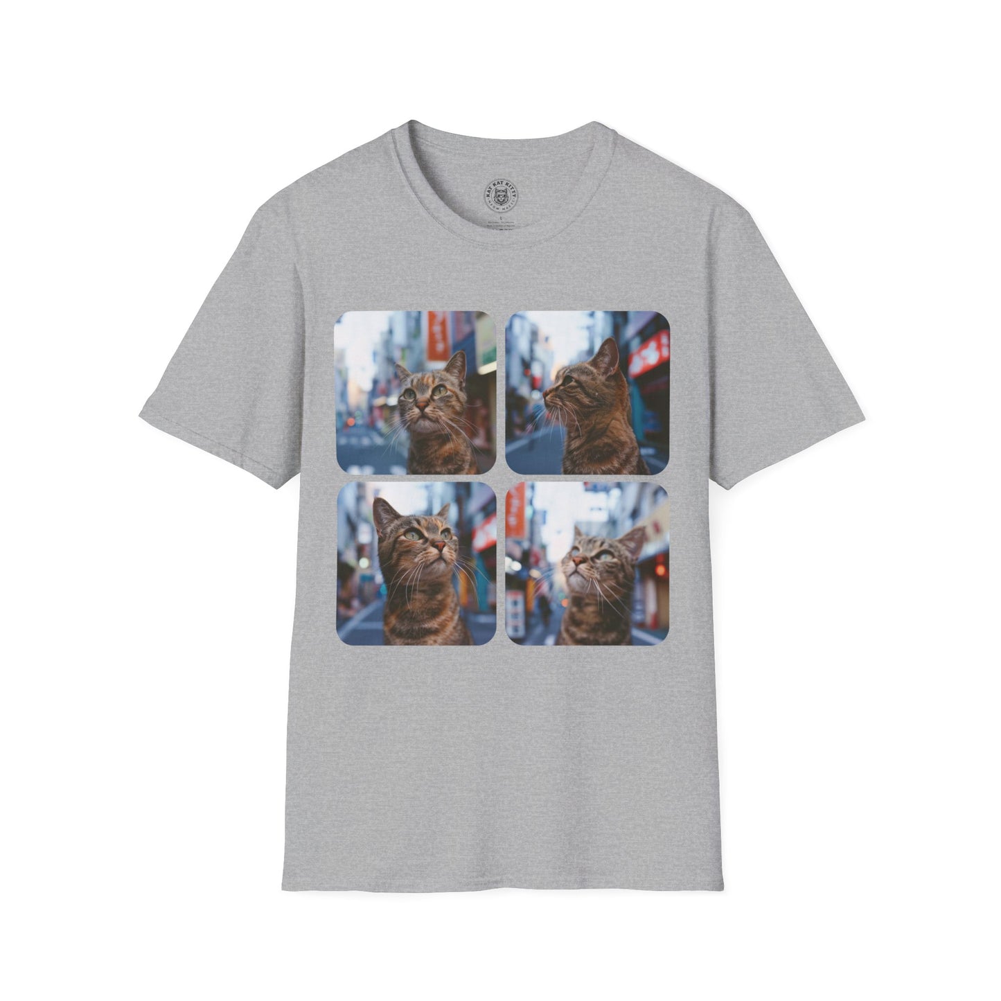 Polaroid Portrait Cat At Tokyo - Unisex Cat Graphic Tees | Graphic T Shirts