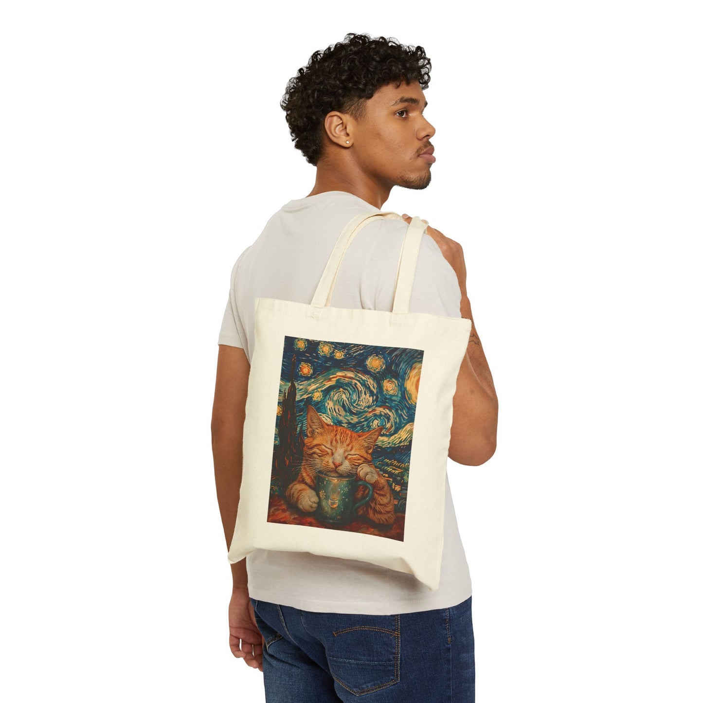 The Starry Night Cat - Cat Tote Bag