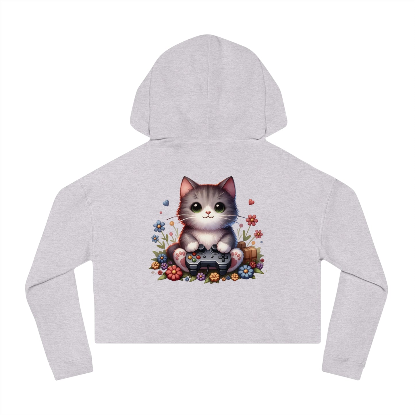 Gamer Cat - Women’s Cropped Hooded Sweatshirt