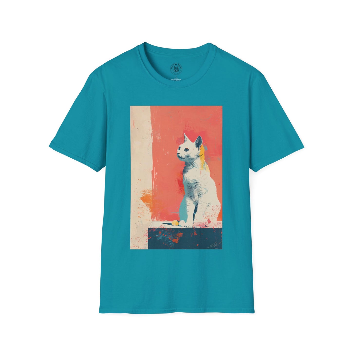 Painting Minimal Pastel Cat - Unisex Cat Graphic Tees | Graphic T Shirts