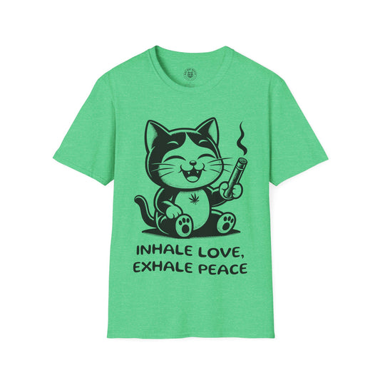 Inhale Love Exhale Peace - Unisex Cat Graphic Tees | Graphic T Shirts