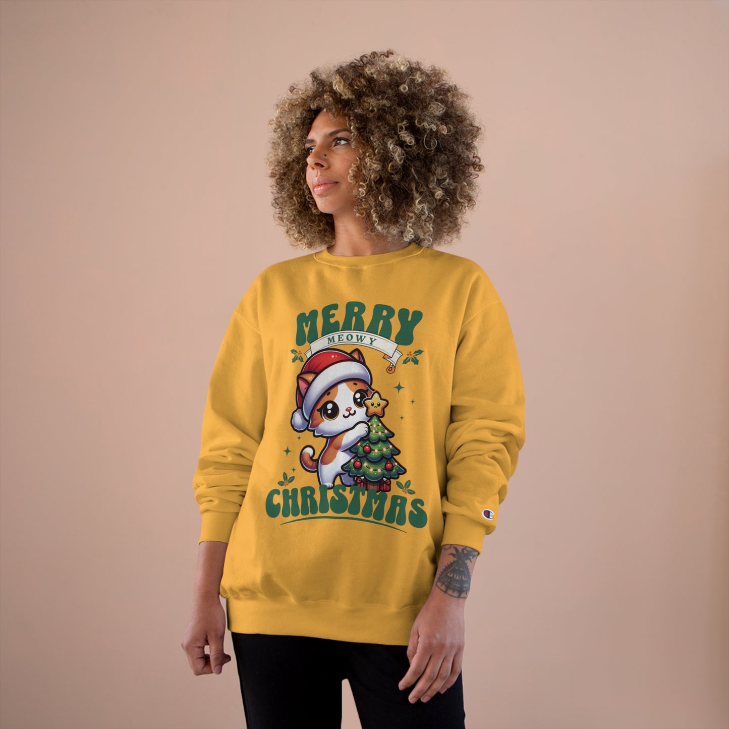 Merry Meowy Christmas - Champion® Cat Sweatshirt