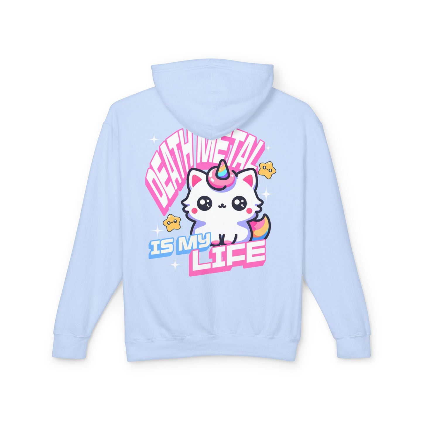 Death Metal Is My Life - Unisex Lightweight Cat Hooded Sweatshirt