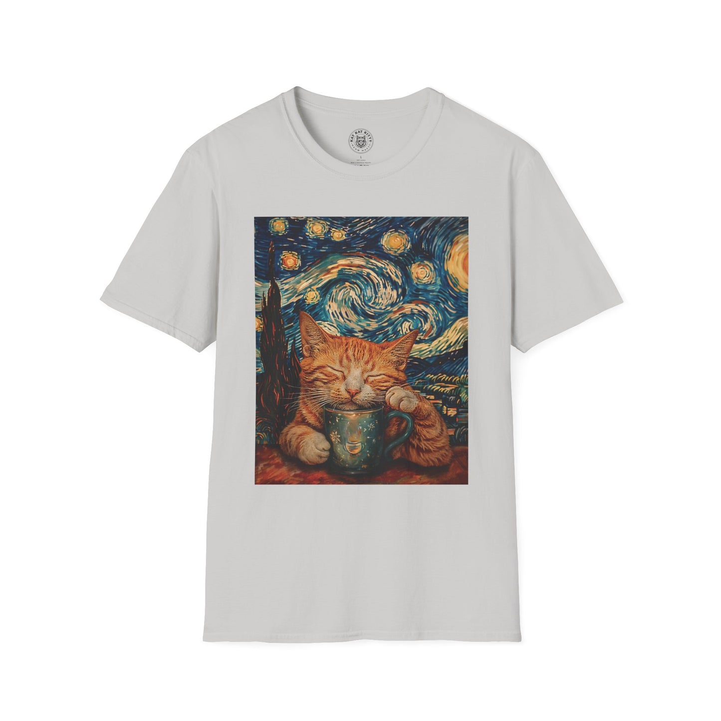 Painting The Starry Night Cat - Unisex Cat Graphic Tees | Graphic T Shirts