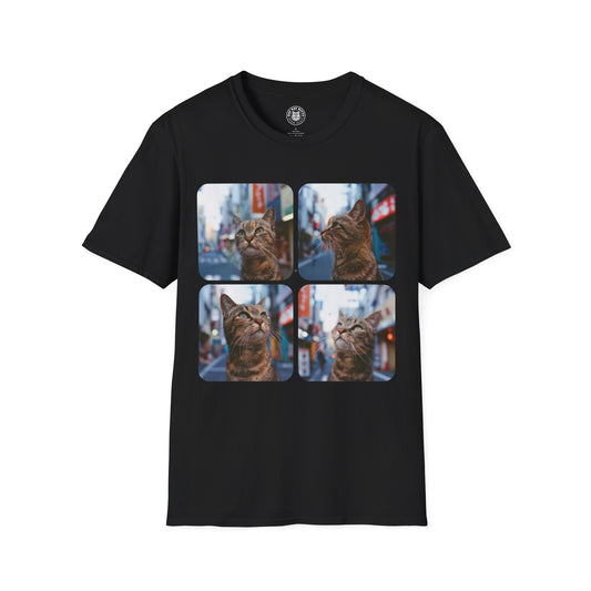 Polaroid Portrait Cat At Tokyo - Unisex Cat Graphic Tees | Graphic T Shirts