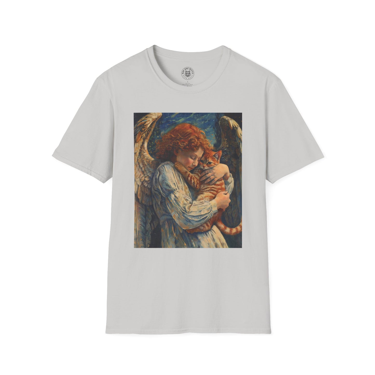 Painting Angel and Cat - Unisex Cat Graphic Tees | Graphic T Shirts