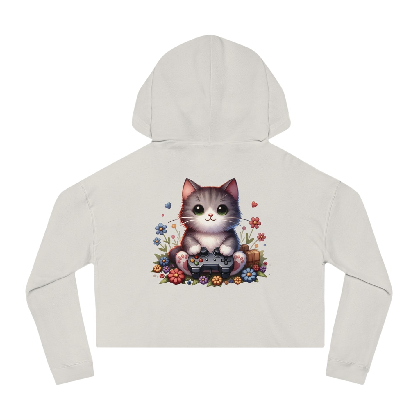 Gamer Cat - Women’s Cropped Hooded Sweatshirt