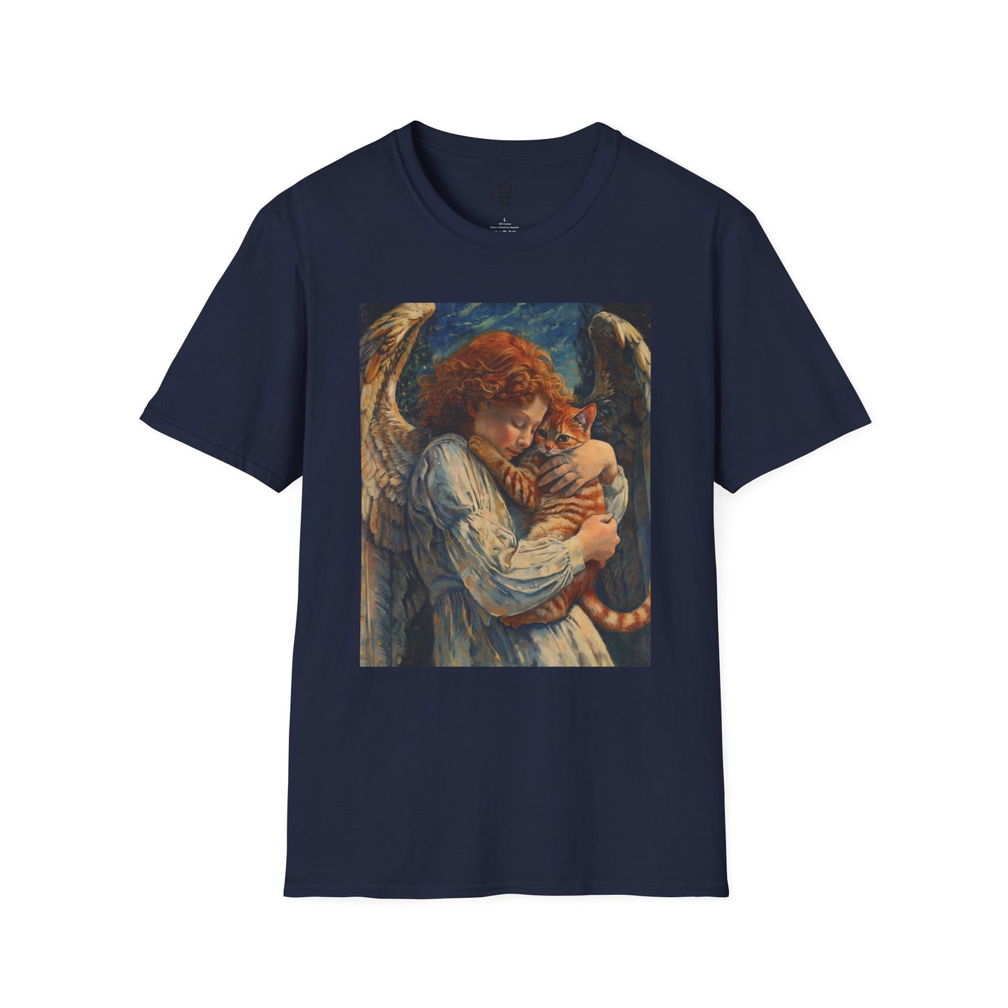 Painting Angel and Cat - Unisex Cat Graphic Tees | Graphic T Shirts