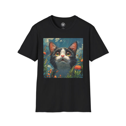 Anime Amazed Cat - Unisex Cat Graphic Tees | Graphic T Shirts