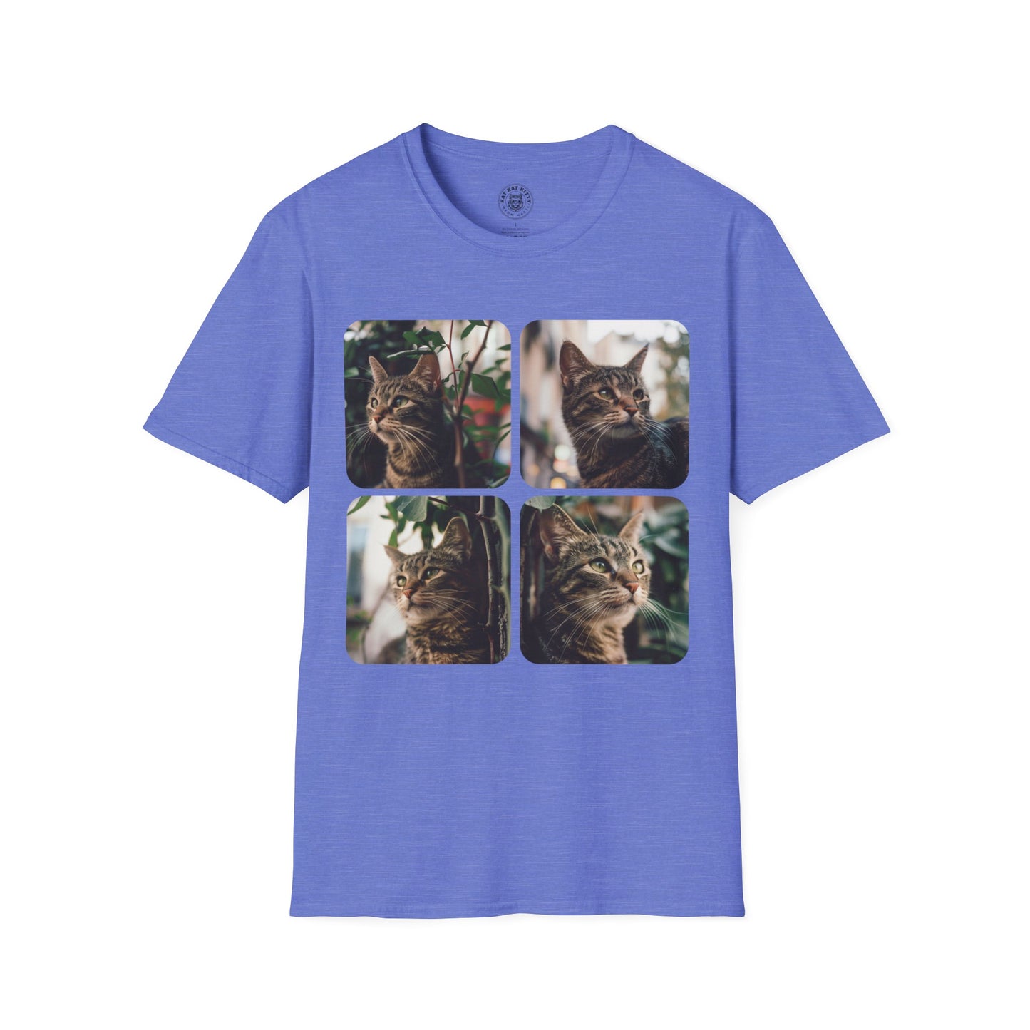 Polaroid Portrait Cat With Plants - Unisex Cat Graphic Tees | Graphic T Shirts