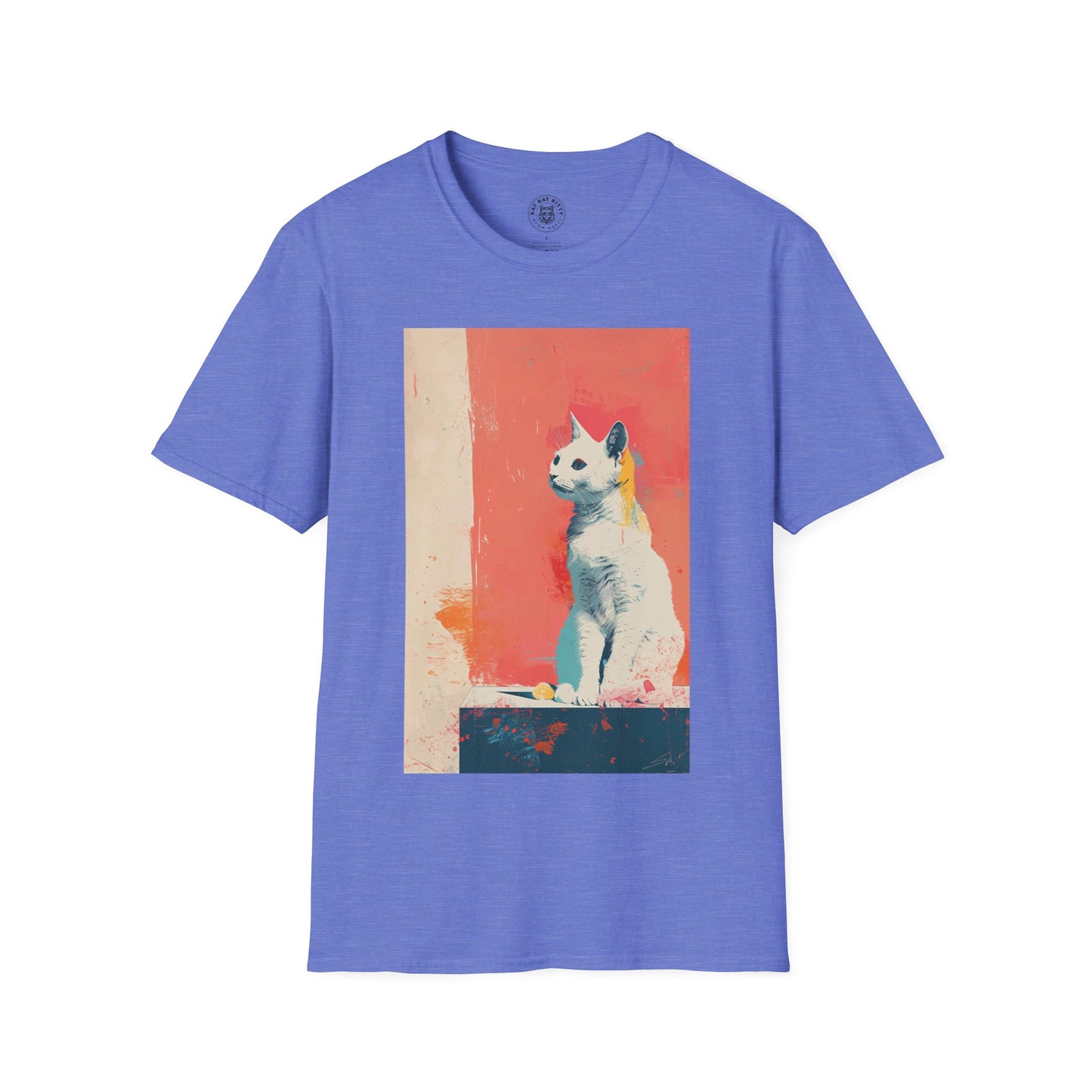 Painting Minimal Pastel Cat - Unisex Cat Graphic Tees | Graphic T Shirts