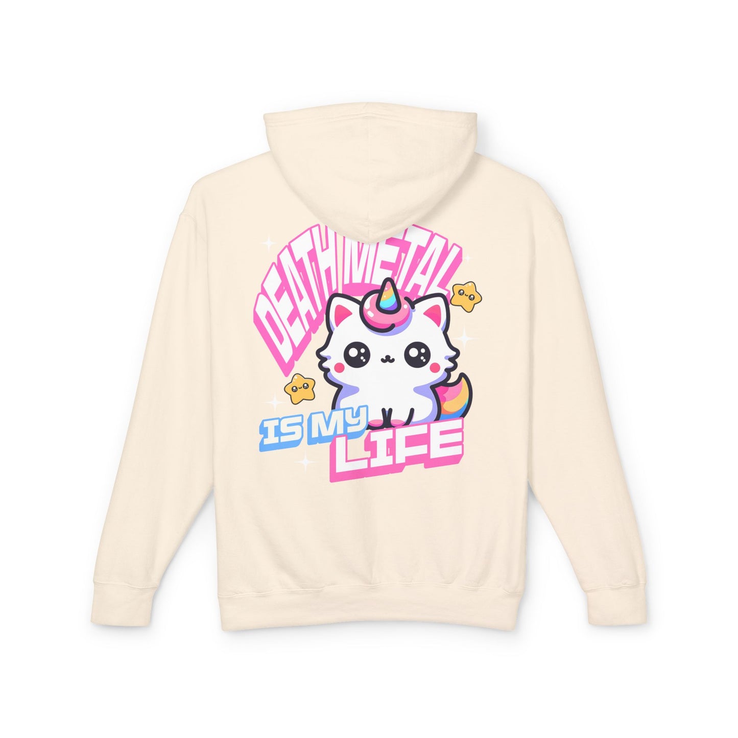 Death Metal Is My Life - Unisex Lightweight Cat Hooded Sweatshirt