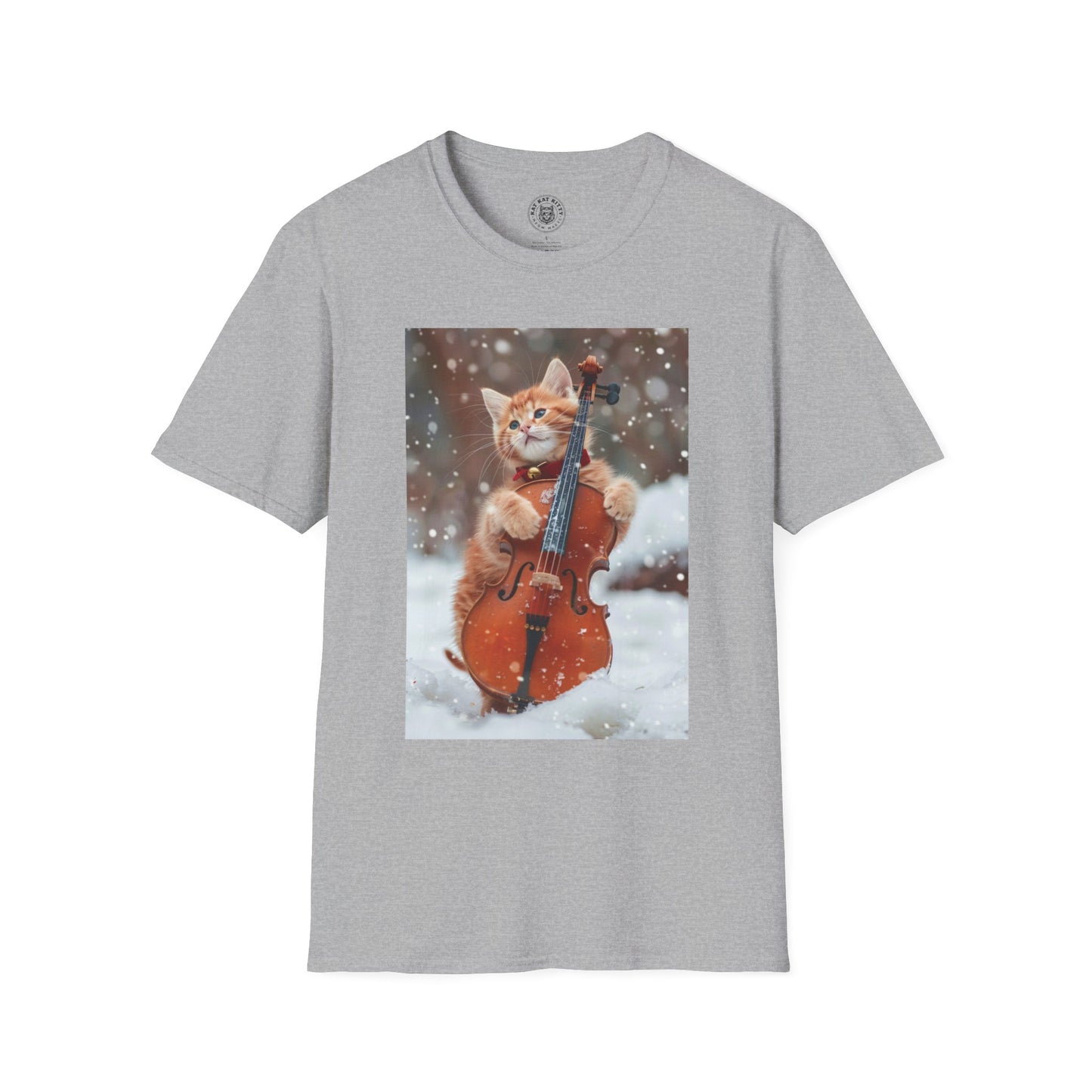 Picture Of A Cat And A Violin - Unisex Cat Graphic Tees | Graphic T Shirts